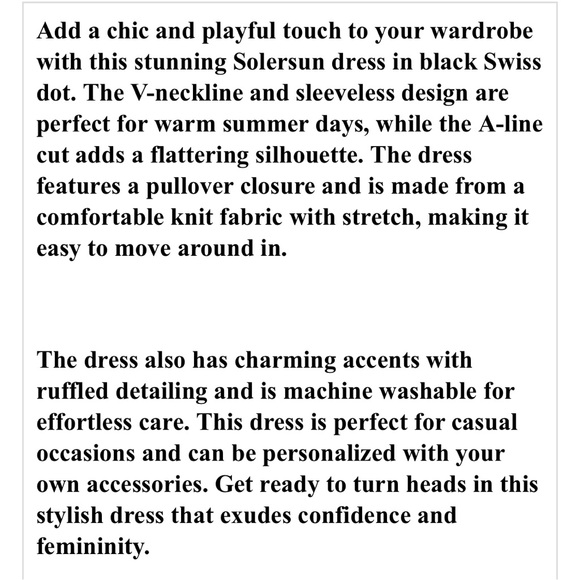 Solarsun Black Dress - Picture 6 of 6